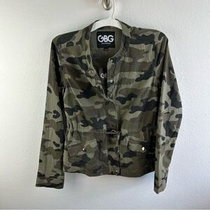 GBG Los Angeles Camo Linen Blend Shirt Jacket‎ Shacket Size S NWT